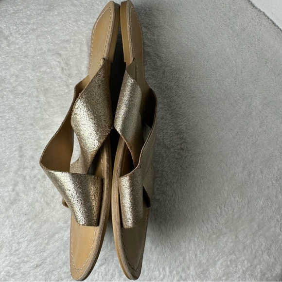 Coconuts by Matisse Pebble Metallic Sandals Leather Flats Sandals - Picture 12 of 15